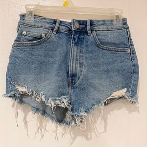 Zara Women's Blue Distressed Cut Off Shorts Size 4